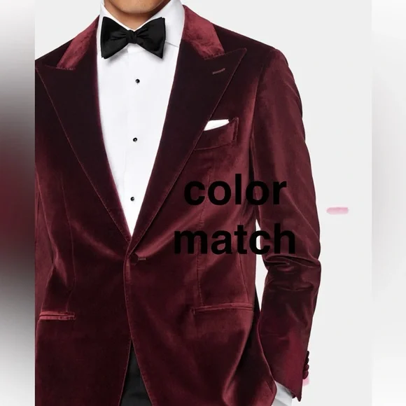 Burgundy velvet blazer - Picture 5 of 5
